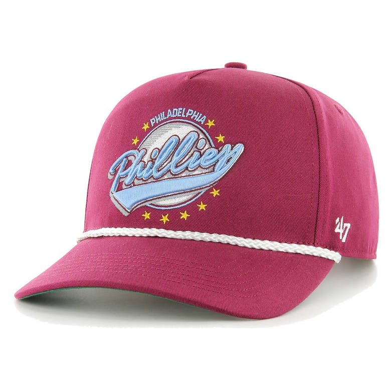 47 ' Burgundy Philadelphia Phillies Cooperstown Collection Wax Pack Premier Hitch Adjustable Hat In Pink