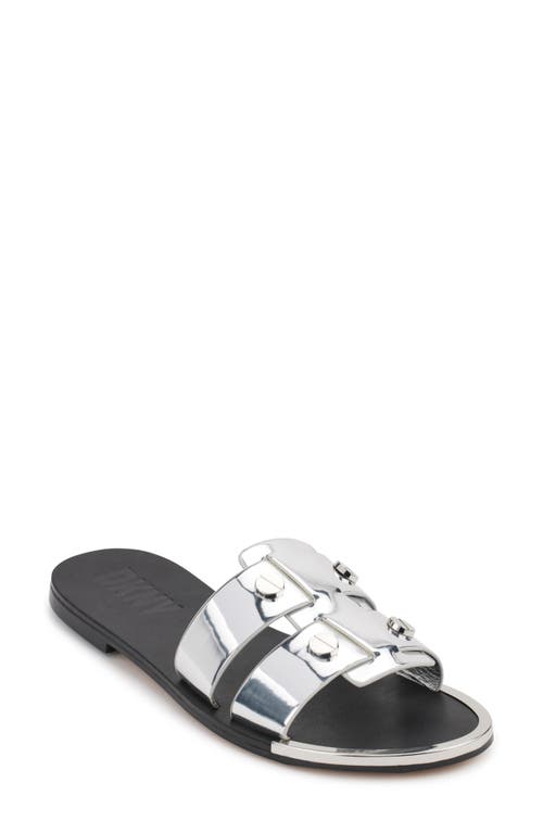 DKNY Glynn Studded Slide Sandal Silver at Nordstrom,
