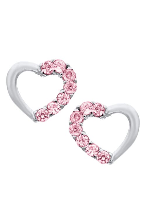Mignonette Open Heart Sterling Silver & Cubic Zirconia Earrings at Nordstrom