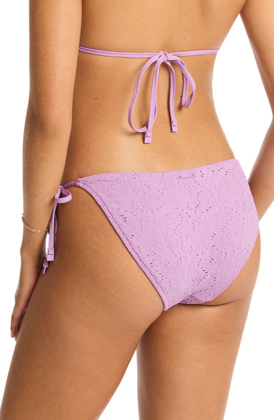 Sea Level Interlace Tie Side Bikini Bottoms In Lavender