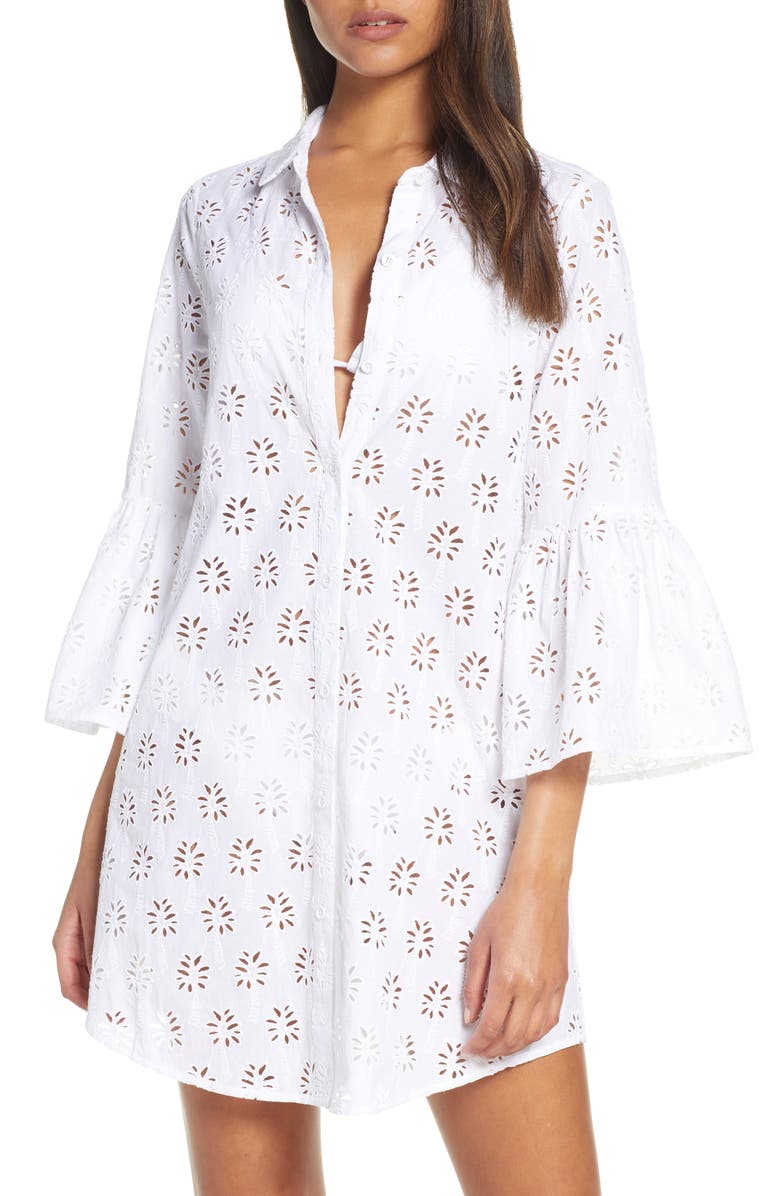 Lilly Pulitzer® Gala Cotton Eyelet Shirtdress Cover-Up | Nordstrom