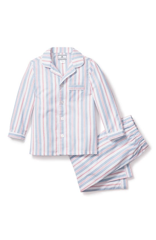 Shop Petite Plume Kids' Stripe Two-piece Pajamas In Blue