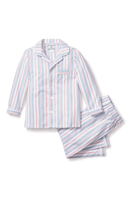 Petite Plume Kids' Stripe Two-Piece Pajamas Blue at Nordstrom,