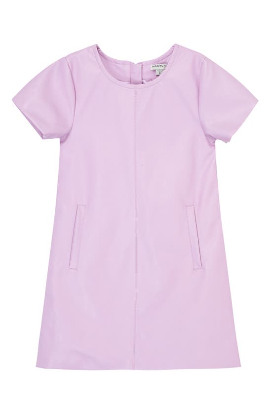 Shop Habitual Kids Kids' Faux Leather T-shirt Dress In Lavender