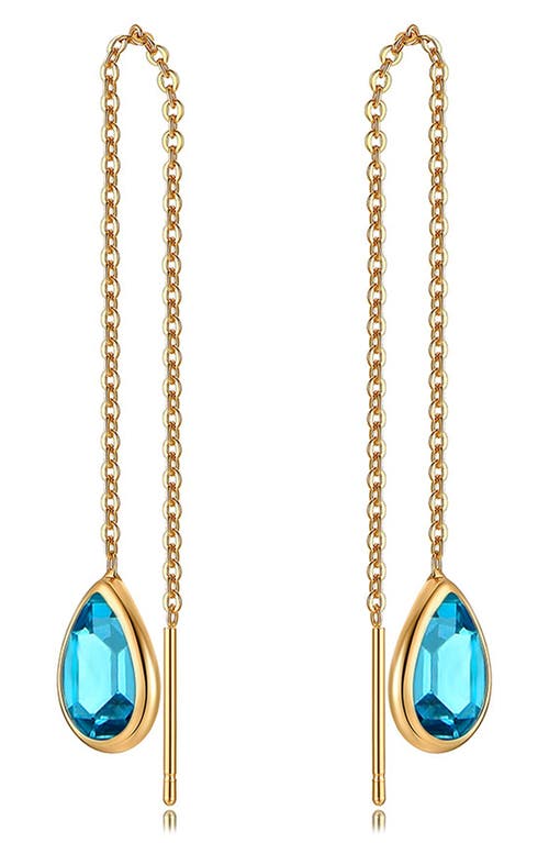 Shop Ettika Barely There Threader Earrings In Aqua