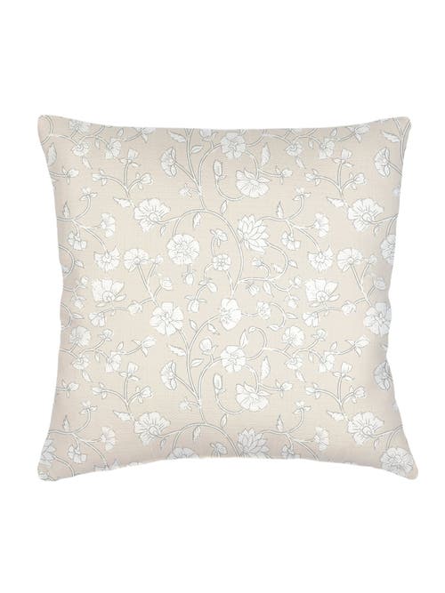 Anaya Jaipur Floral Linen Euro Pillow Down Insert In Beige