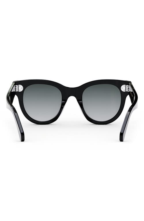 Celine Rectangular Sunglasses In Shiny Black/gradient Smoke