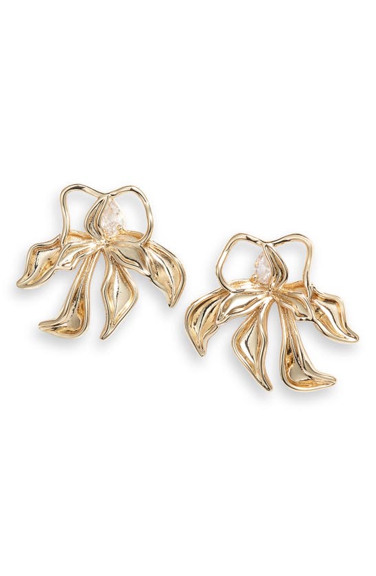 Shop Nordstrom Floral Drop Earrings In Clear- Gold