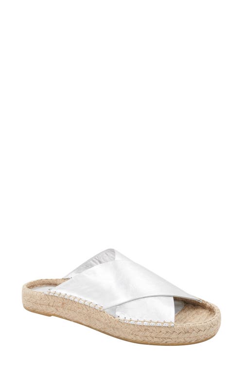 André Assous Estelle Espadrille Platform Slide Sandal Silver at Nordstrom,