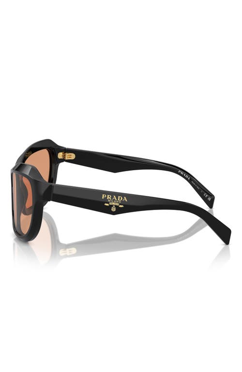 Shop Prada 63mm Oversize Butterfly Sunglasses In Black