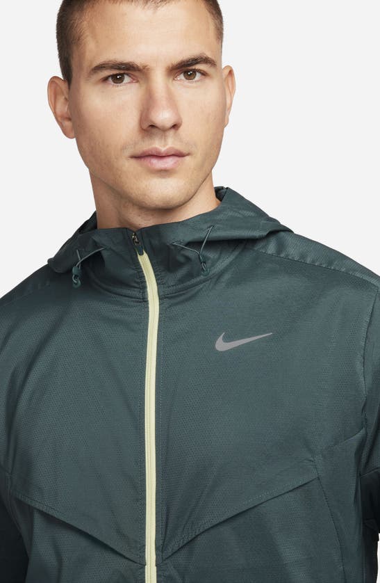 Shop Nike Windrunner Track Jacket In Deep Jungle/ Luminous Green