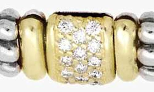 Lagos 18k Yellow Gold And Sterling Silver Caviar Rope Bracelet With Diamonds In Sterling Silver/gold