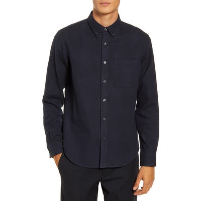 Club Monaco Slim Fit Blue Button-Down Flannel Shirt, Blue