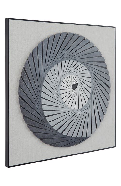 Shop Ginger Birch Studio Gray Wood 3d Spiral Geometric Shadow Box With Black Frame In Grey