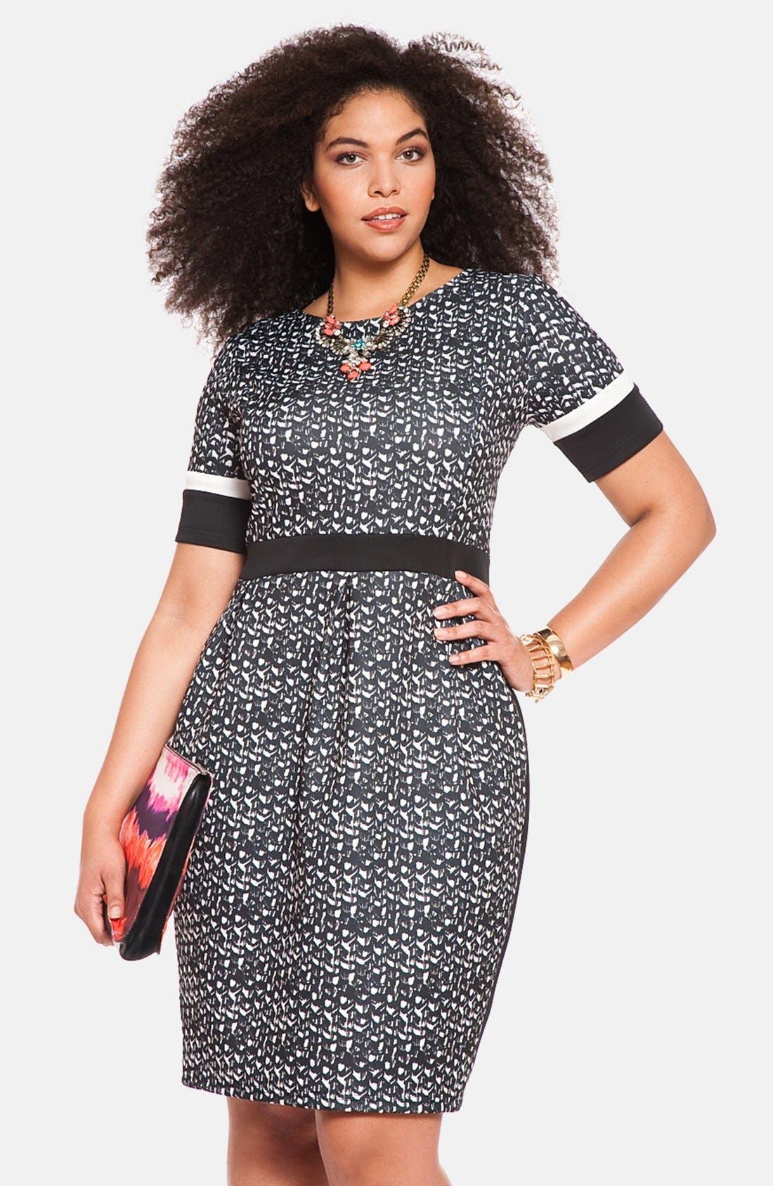 ELOQUII Colorblock Geometric Print Sheath Dress (Plus Size) Nordstrom