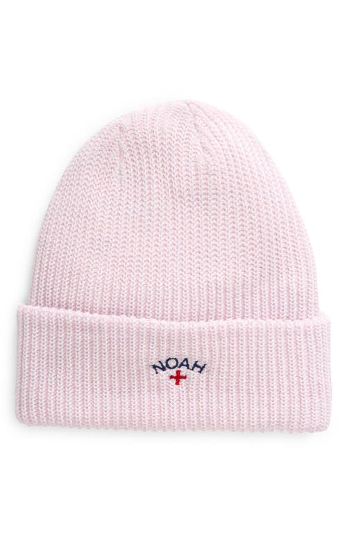 Core Logo Embroidered Rib Beanie in Pink/Blue