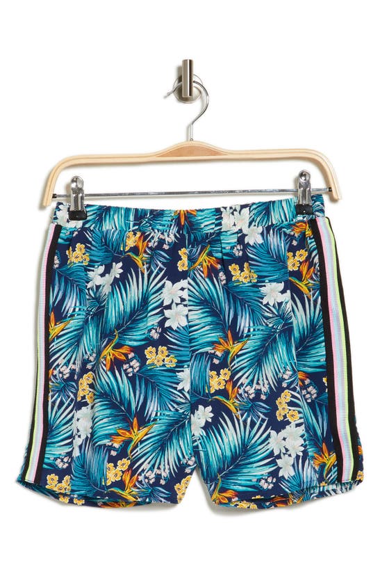 Shop Truly Me Kids' Tropical Pull-on Shorts In Navy Multi