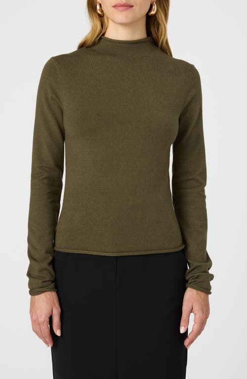 Shop French Connection Mock Neck Sweater In Olive Night