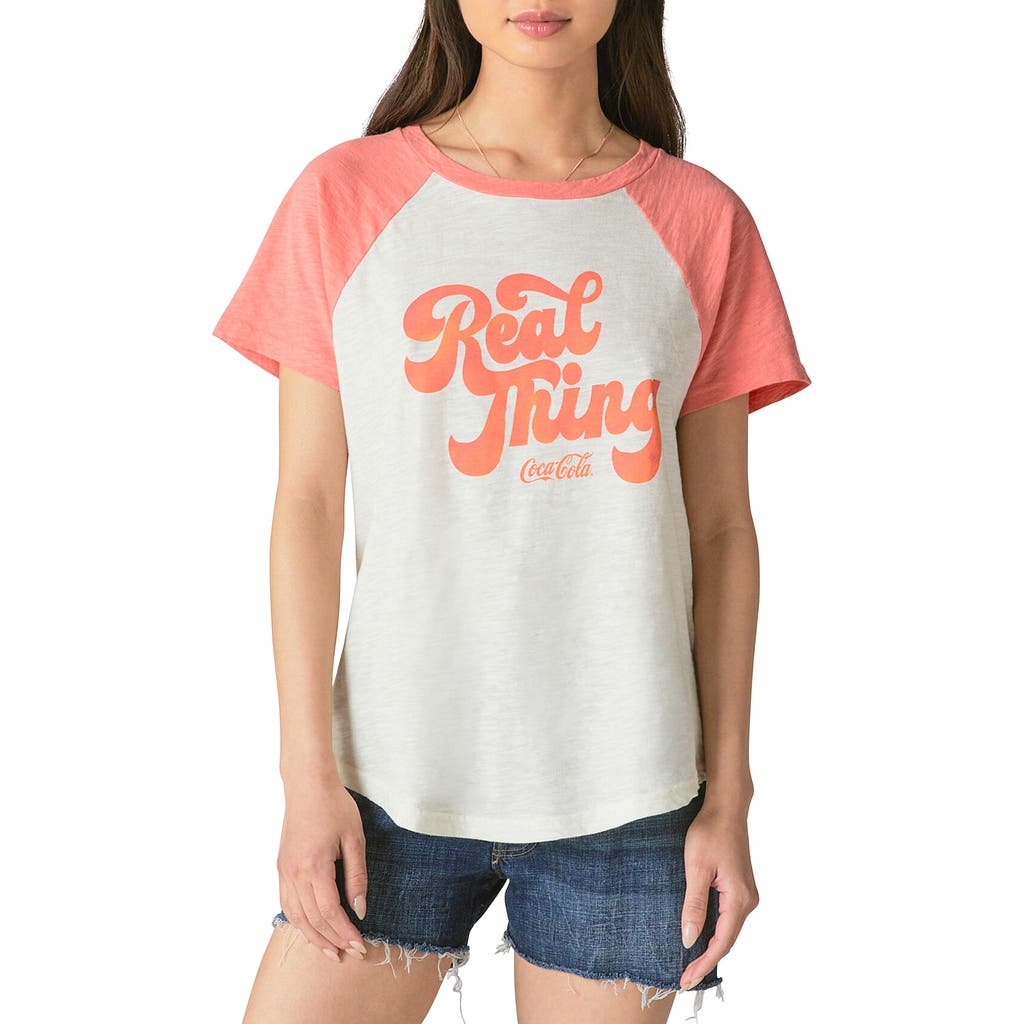 Lucky Brand Real Thing Cotton Graphic Tee In White