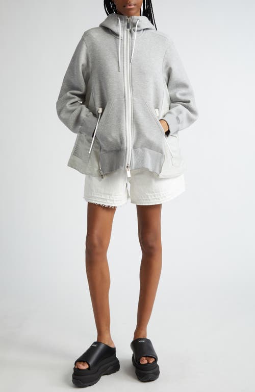 Sacai Ma-1 Side Gusset Sponge Hoodie In L/gray × L/gray