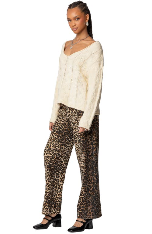 Edikted Inga Oversize Cable Stitch Sweater In Cream