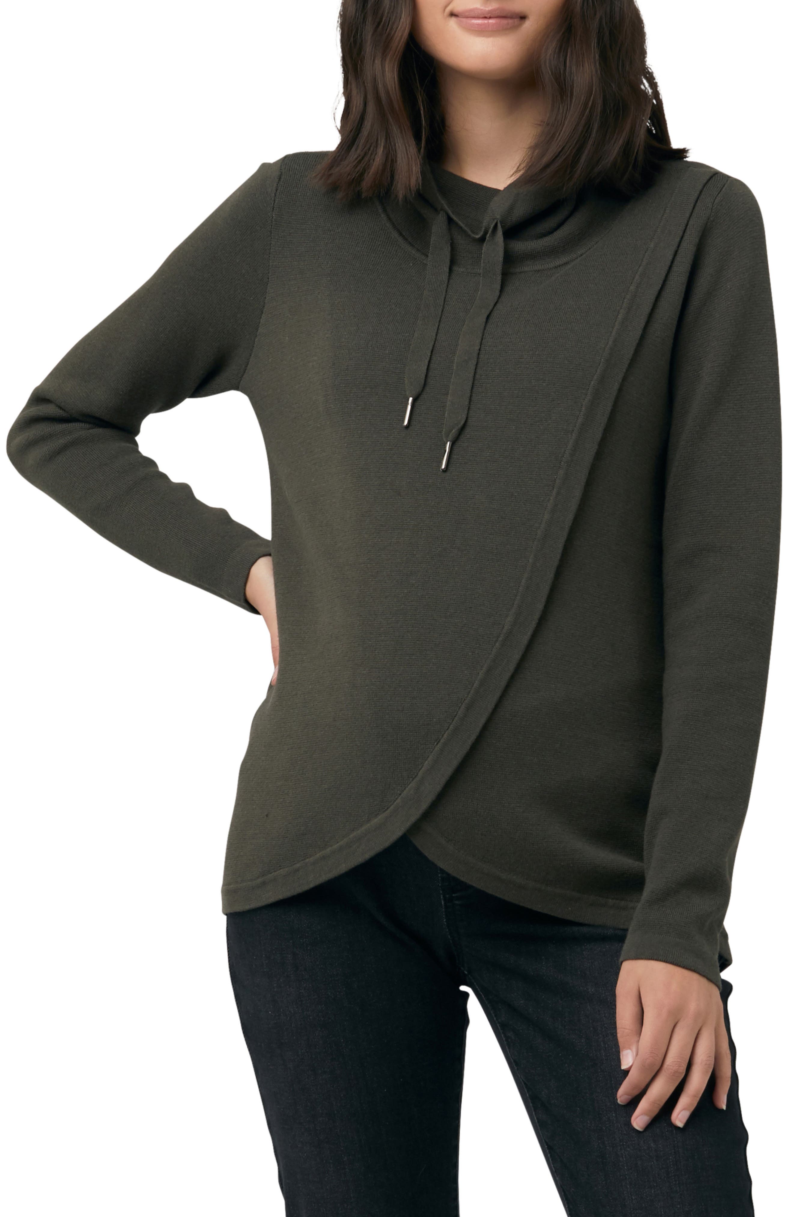 Cowl neck hooded sweatshirt sale