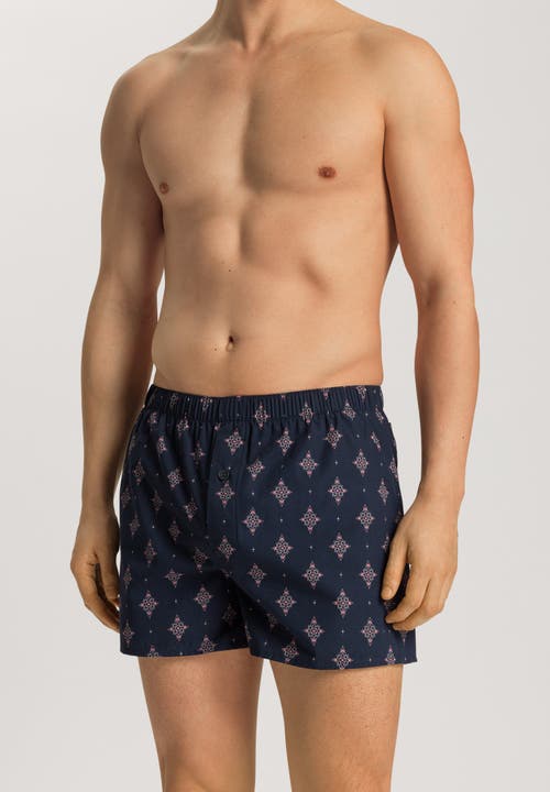 Hanro Fancy Woven Boxer In Dotted Ornament