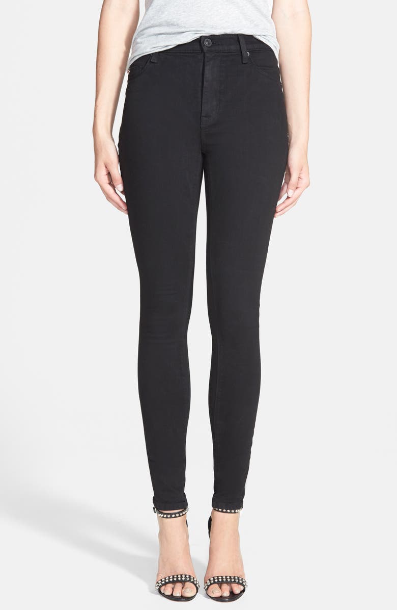  Barbara High Waist Skinny Jeans, Main, color, BLACK
