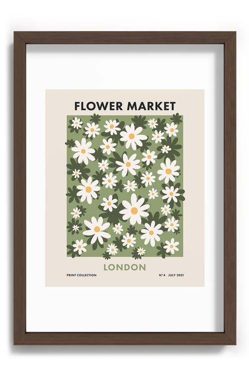 Deny Designs Flower Market London Framed Art Print in Green at Nordstrom