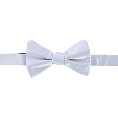 Trafalgar Sutton Solid Color Silk Bowtie And Pocket Square Combo In Silver