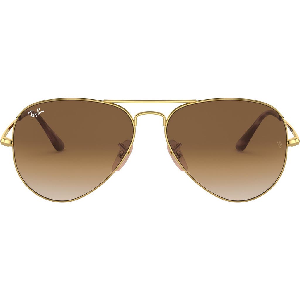 Ray Ban Ray-ban Aviator Metal Ii 58mm Gradient Pilot Sunglasses In Gold/brown Gradient