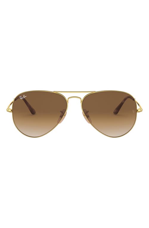 Shop Ray Ban Ray-ban Aviator Metal Ii 58mm Gradient Pilot Sunglasses In Gold/brown Gradient