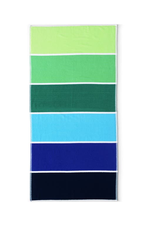 Shop Lands' End Kids Cabana Stripe Beach Towel In Lime Jade Multi Stripe