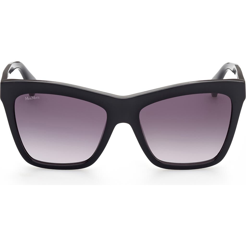 Max Mara 55mm Geometric Sunglasses In Black