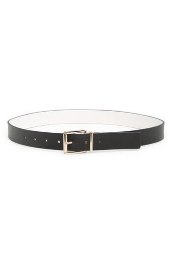 Kate Spade New York Reversible Belt In Black/pale Polished Gold