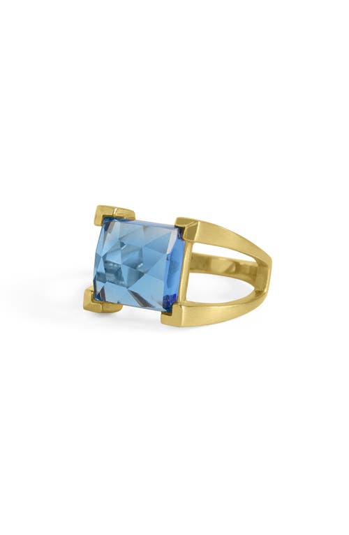 Shop Dean Davidson Mini Plaza Simulated Tanzanite Ring In Midnight Blue/gold