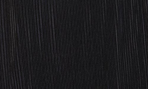 24seven Comfort Apparel Pleat Long Sleeve Fit & Flare Dress In Black