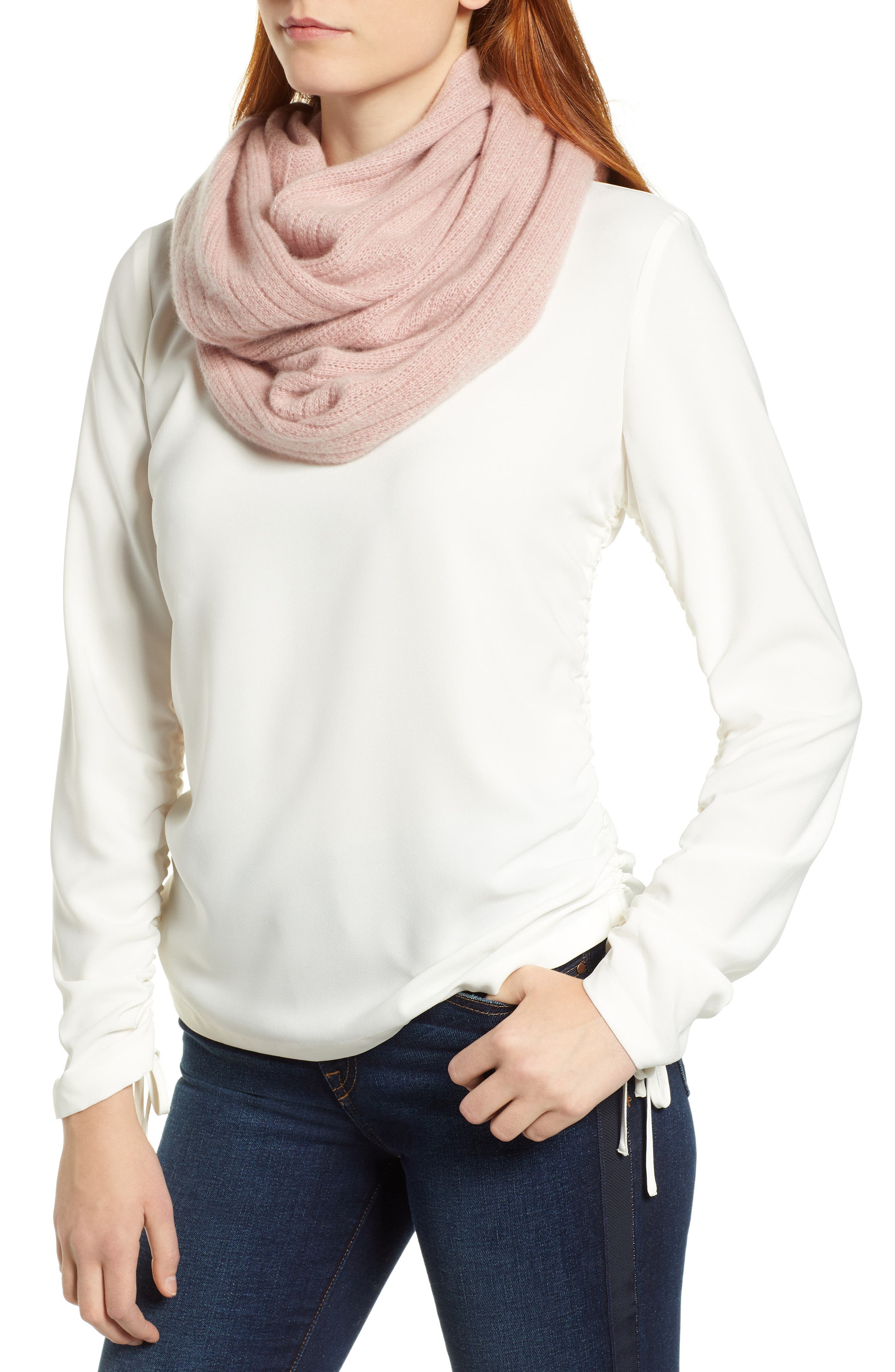 pink cashmere infinity scarf