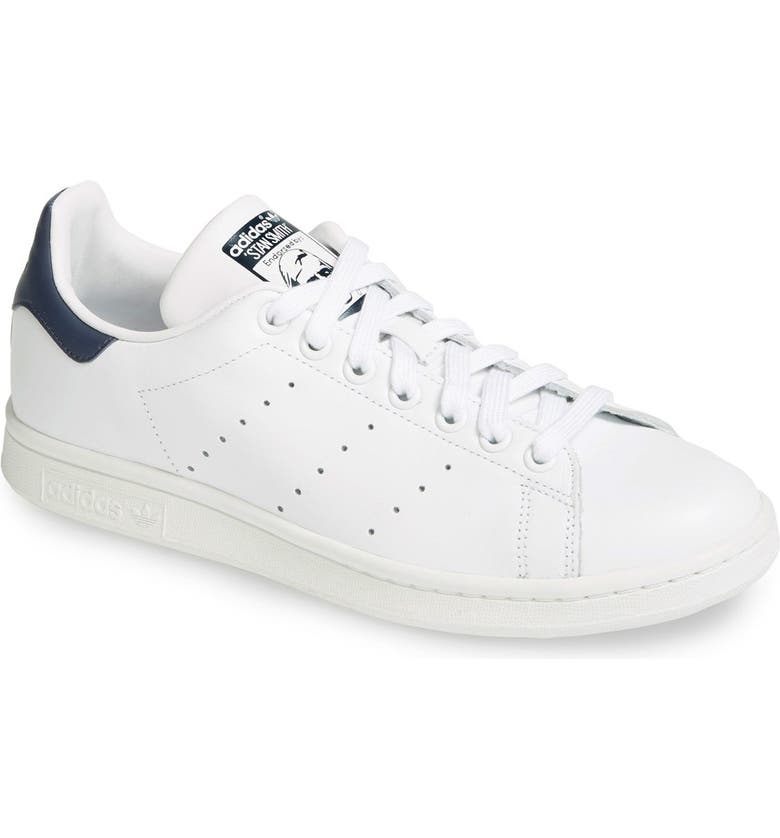 ADIDAS 'Stan Smith' Sneaker, Main, color, CORE WHITE/ DARK BLUE