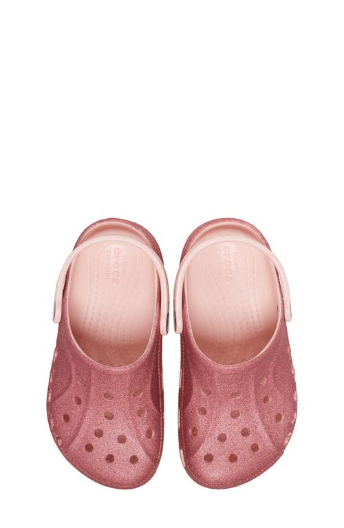 Crocs Kids' Baya Glitter Clog In Pink Rose