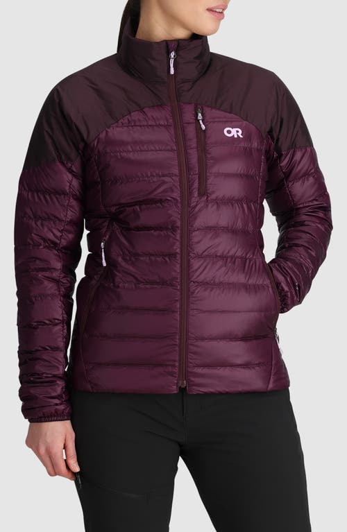 Outdoor Research Helium 800 Fill Power Down Hooded Jacket In Amethyst