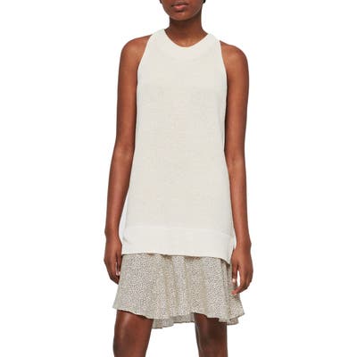 Allsaints Haliki Speckle Layered Sweater Dress, White