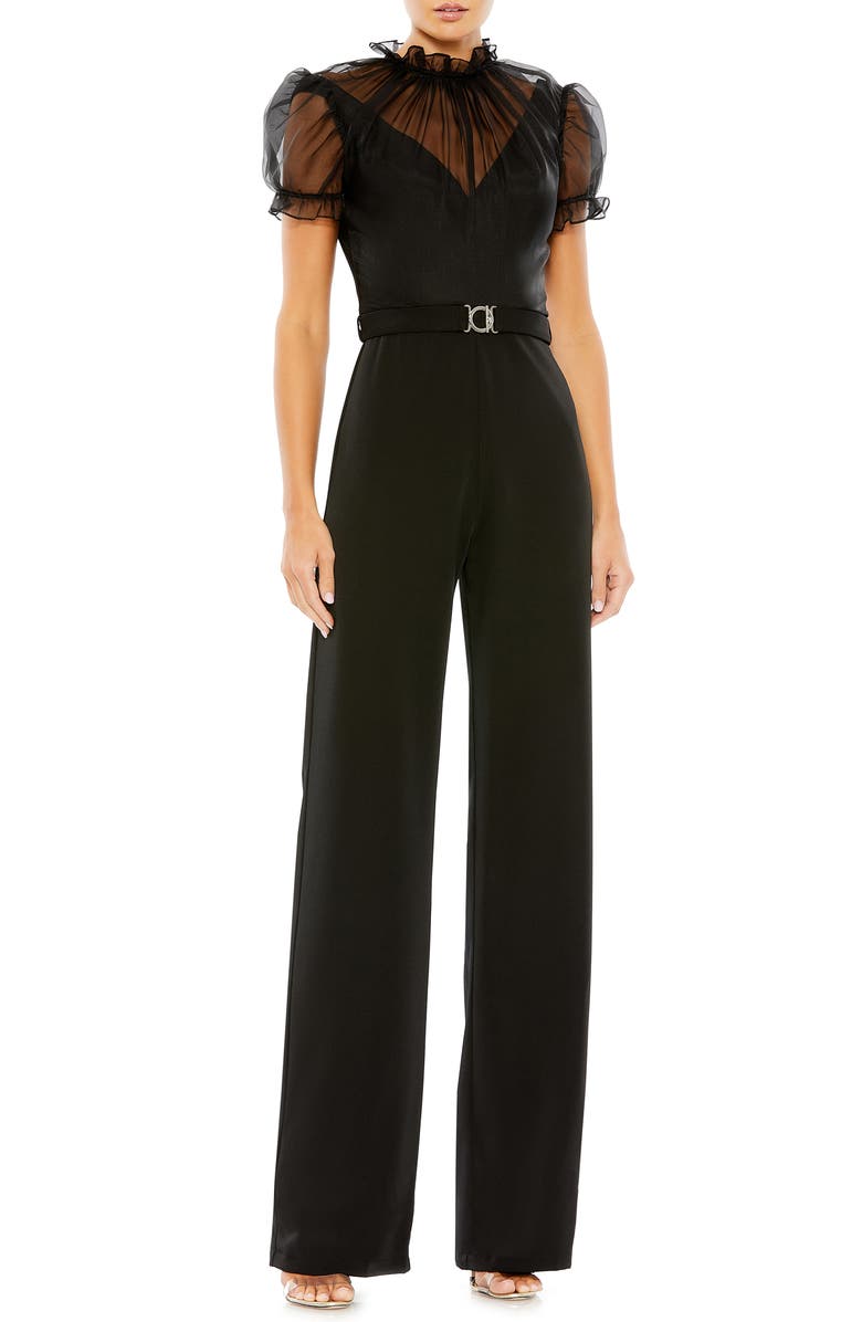 Mac Duggal Illusion Belted Jumpsuit | Nordstrom