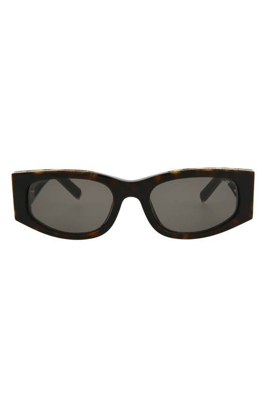 Shop Philipp Plein 55mm Oval Sunglasses In Havana Havana Brown