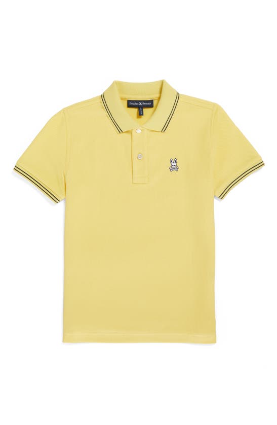 Psycho Bunny Kids' Logan Tipped Piqué Polo In Custard