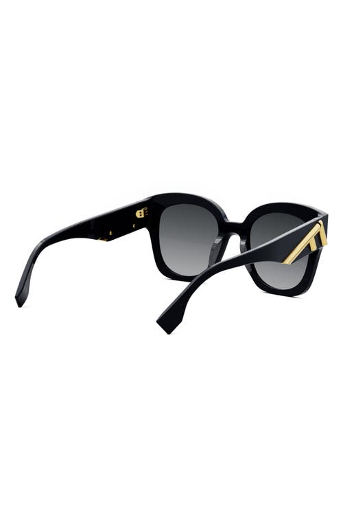 Shop Fendi ' First 63mm Square Sunglasses In Shiny Blue/gradient Smoke