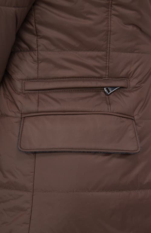 Bugatchi Quilted Water Repellent Nylon Blazer With Bib In Truffle