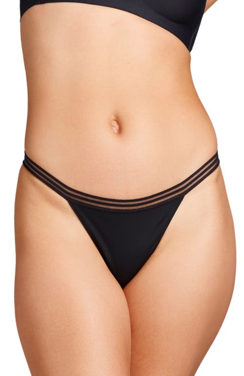 Shop Siella Microfiber Thong In Black