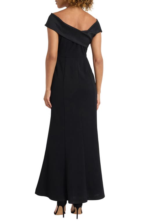 Maggy London Twist Front Off The Shoulder Gown In Black