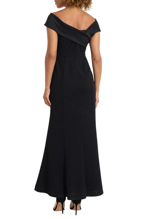 Shop Maggy London Twist Front Off The Shoulder Gown In Black